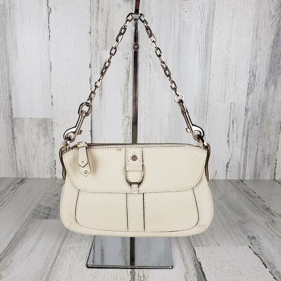Cole Haan Small Leather Cream Handbag Women's Shoulder Purse - Picture 1 of 11